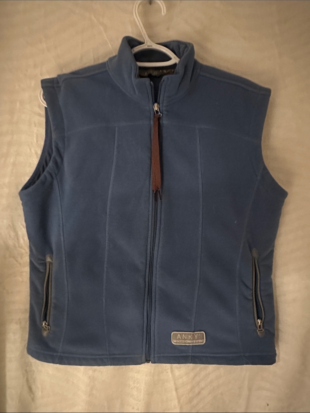 Men's Navy Blue Fleece Vest with Full Zip